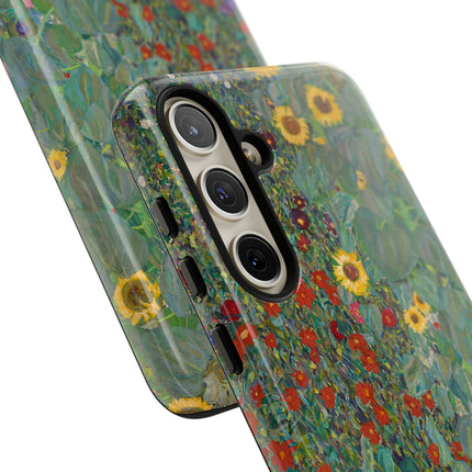 Farm Garden with Sunflowers by Gustav Klimt Phone Cases