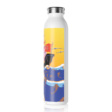Golden Seas and Whimsical Dreams Slim Water Bottle