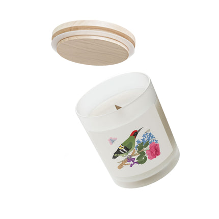 Woodpecker & Rose Frosted Glass Candle