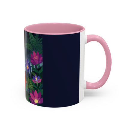 Moonlight Waltz Among The Blossoms Colorful Mugs – Art Deco Floral Enchantment