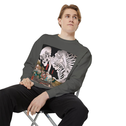 Mitsukuni Defying the Skeleton Spectre by Utagawa Kuniyoshi Garment-Dyed Sweatshirt