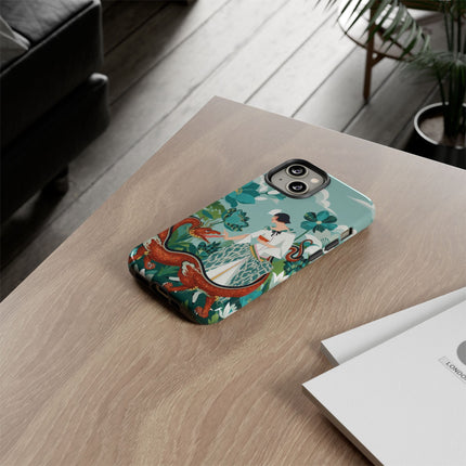 🐉🌿 The Dragon Keeper Phone Case – Art Deco Floral Fantasy