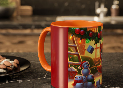 Naughty or Nice Kitten Christmas Colorful Mugs (11oz, 15oz)