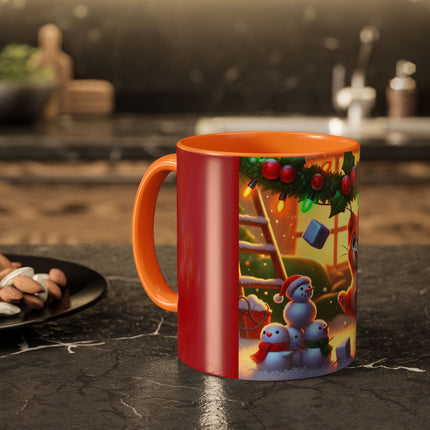 Naughty or Nice Kitten Christmas Colorful Mugs (11oz, 15oz)