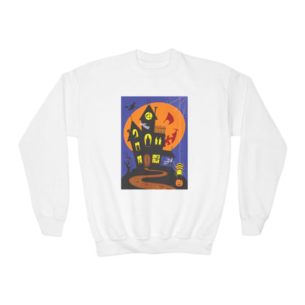 Halloween Night at the Haunted House Youth Crewneck Sweatshirt