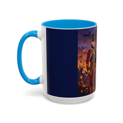 🎃💙 The Pumpkin Lantern Courtship Colorful Mug – Romantic Halloween Elegance