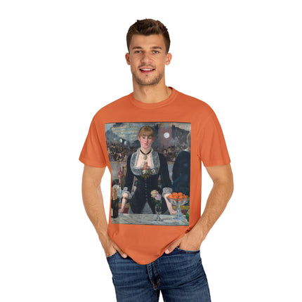 A Bar at the Folies-Bergère by Edouard Manet Unisex Garment-Dyed T-shirt