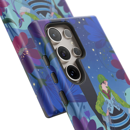 🌸🐦 The Lady Of The Midnight Bird Garden Phone Case – Art Deco Floral Fantasy