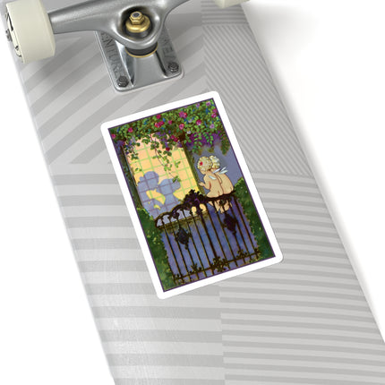 Whispers of Love: A Vintage Art Deco Fairytale Kiss-Cut Stickers (4 Sizes)
