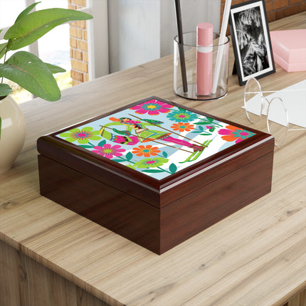 🎿🌸 The Winter Flower Adventurer Jewelry Box – Colorful Ski Fantasy