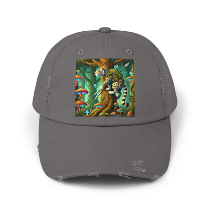 Silent Stripes Unisex Distressed Cap