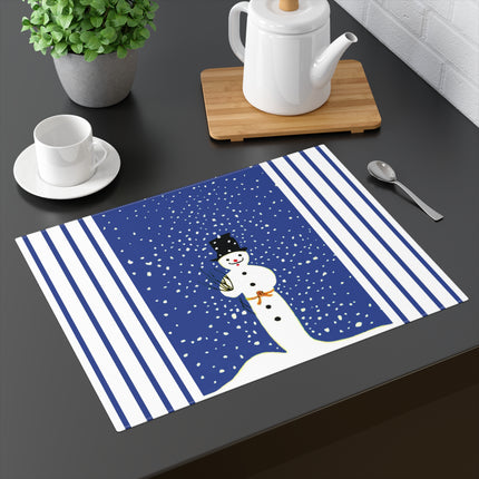 Snowman in Falling Snow Placemat, 1pc