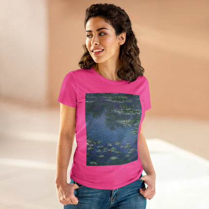 Water Lilies by Claude Monet Women's Midweight Cotton Tee
