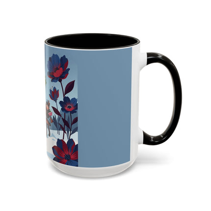 🎁🌺 The Christmas Gift Garden Stroll Colorful Mug – Art Deco Holiday Fantasy