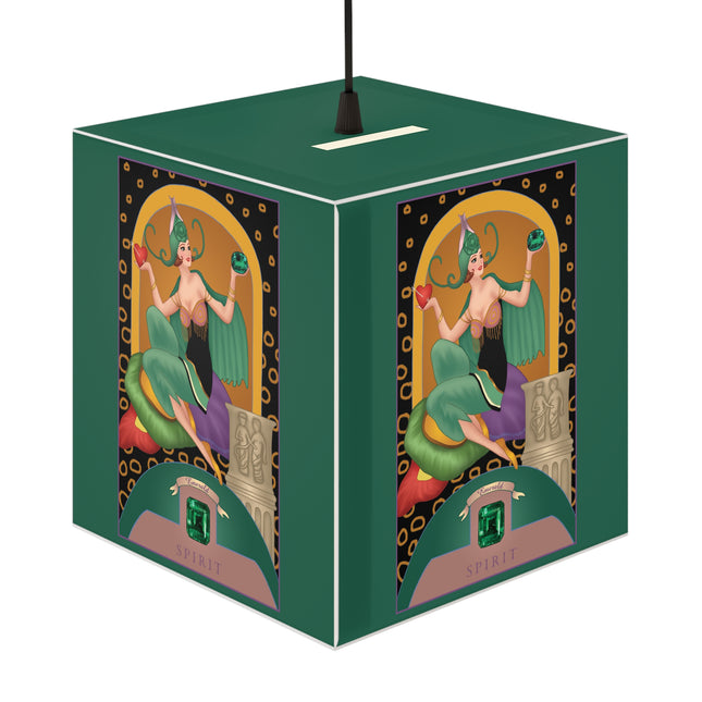 May & Emerald (from the Gem Series) by Sofia Chiostri Light Cube Lamp