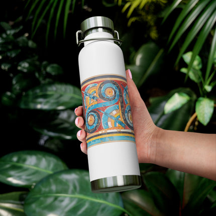 Reproduction of S-Spiral Frieze by Emile Gilliéron Copper Vacuum Insulated Bottle, 22oz