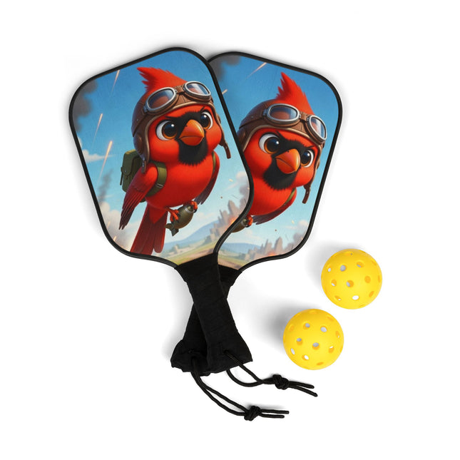 Cardinal Dive Bomber Pickleball Kit – Fearless Red Aviator & Sky-High Action