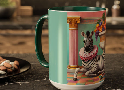 Still Life with Zebra, Fruit, and Pink Columns Colorful Mugs (11oz, 15oz)