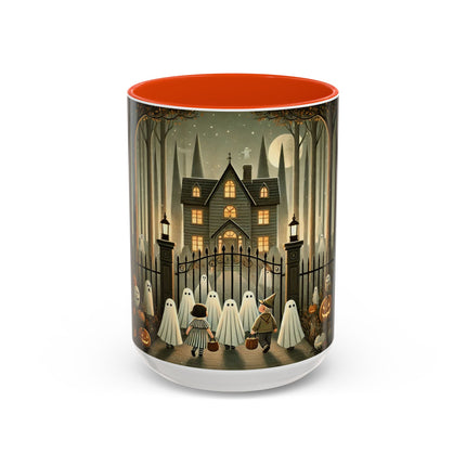 Ghostly Welcome – A Halloween Night Colorful Mugs (11oz, 15oz)