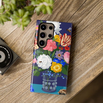 Midnight Floral Bouquet Phone Case – Vibrant Blooms & Enchanted Garden