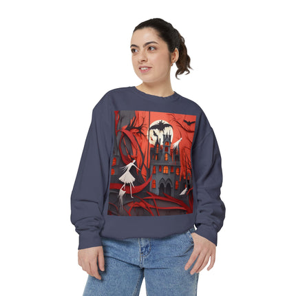 Halloween Night Scene Unisex Garment-Dyed Sweatshirt