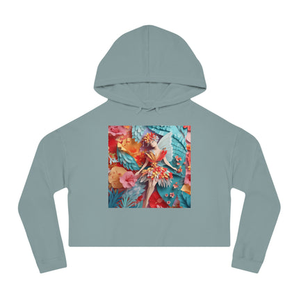 Hibiscus Fairy Women’s Cropped Hooded Sweatshirt