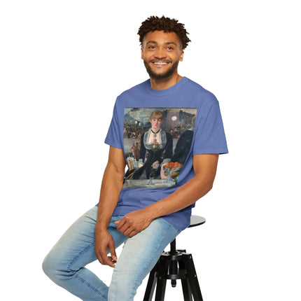 A Bar at the Folies-Bergère by Edouard Manet Unisex Garment-Dyed T-shirt