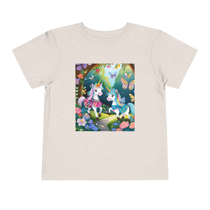 Baby Unicorns and Fluttering Butterflies Toddler Short Sleeve Tee