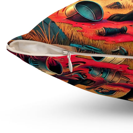 The Cunning Scavenger Spun Polyester Square Pillow