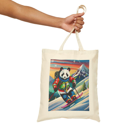 Cyberpunk Panda Cotton Canvas Tote Bag