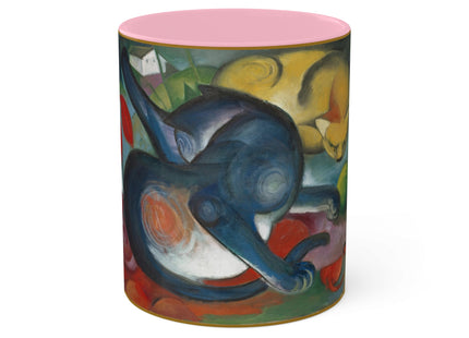 Two Cats, Blue and Yellow by Franz Marc Colorful Mugs, 11oz