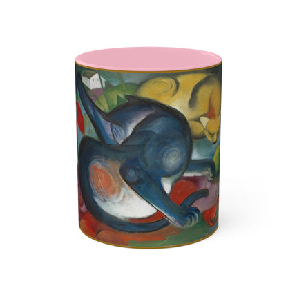 Two Cats, Blue and Yellow by Franz Marc Colorful Mugs, 11oz