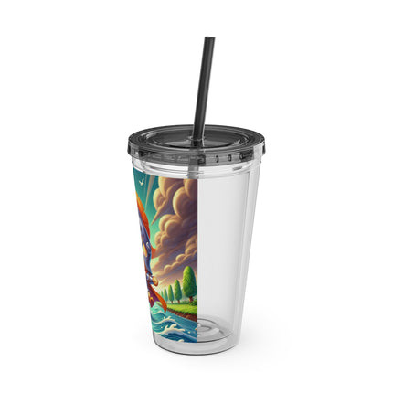 Valiant Duck Sunsplash Tumbler with Straw, 16oz