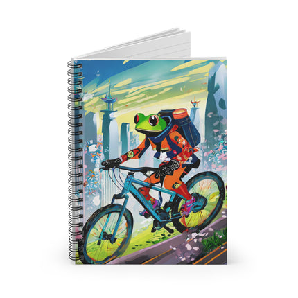 Cyberpunk Frog Spiral Notebook - Ruled Line