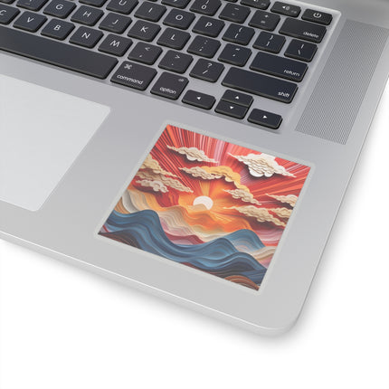 Vibrant Sunrise Sky Kiss-Cut Stickers (4 Sizes)