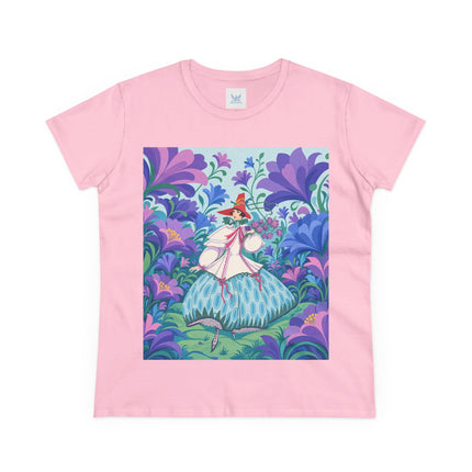🌸🎶 The Garden Melody Cotton Tee – Art Deco Floral Whimsy