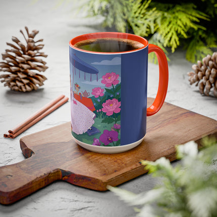 The Lady Of The Garden Tea Party Colorful Mugs – Art Deco Floral Elegance