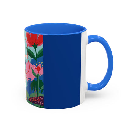 The Lady Of The Scarlet Bow Colorful Mugs – Art Deco Botanical Archer Elegance
