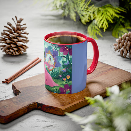 The Lady Of The Enchanted Mirror Colorful Mugs – Art Deco Botanical Elegance