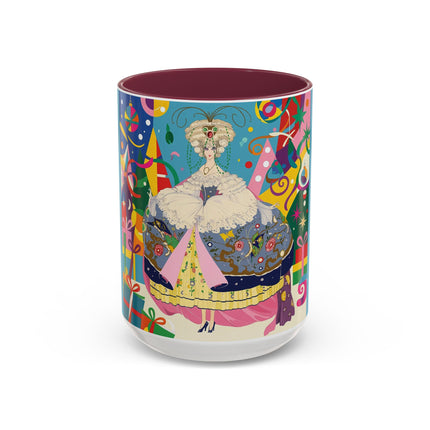 🎀✨ The Christmas Court Of Joy Colorful Mug – Art Deco Holiday Fantasy