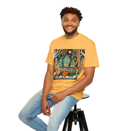 Night of the Trick-or-Treating Owlets Unisex Garment-Dyed T-shirt