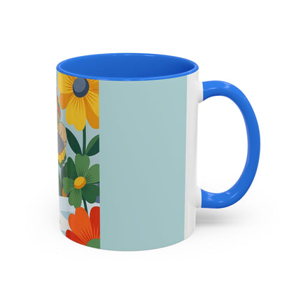 ❄️🌼 The Winter Flower Wanderer Colorful Mug – Colorful Art Deco Snow Fantasy