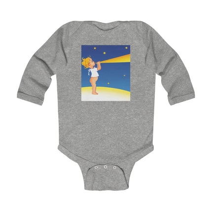 Moon Serenade Long Sleeve Baby Bodysuit – Starry Night Magic & Cozy Comfort
