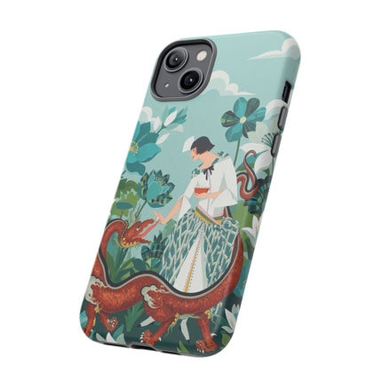 🐉🌿 The Dragon Keeper Phone Case – Art Deco Floral Fantasy