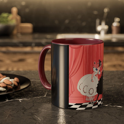 The Ladies Behind The Velvet Curtain Colorful Mugs – Art Deco Theatrical Elegance