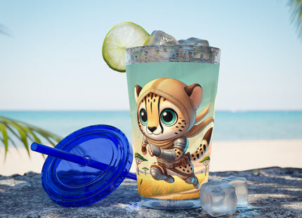 Swift Cheetah Sunsplash Tumbler with Straw, 16oz