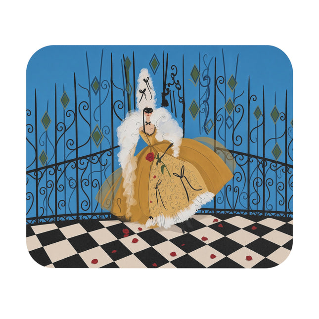 🎭🌹 The Lady Behind The Mask Mouse Pad – Art Deco Masquerade Elegance