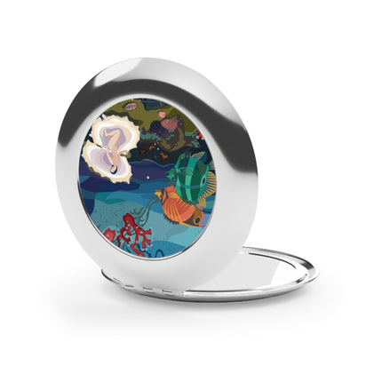 Ocean Pearl Siren Compact Mirror – Mystical Mermaid & Marine Enchantment