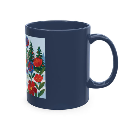 🌹🎄 The Lady Of The Holiday Roses Ceramic Mug – Art Deco Christmas Elegance