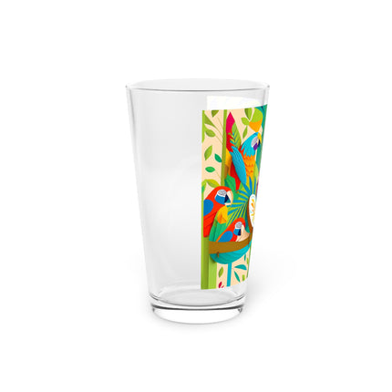 Colorful Macaws Glass, 16oz